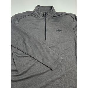 Callaway Opti-Dri Heather Gray Quarter Zip Pullover | Men's Size Large
